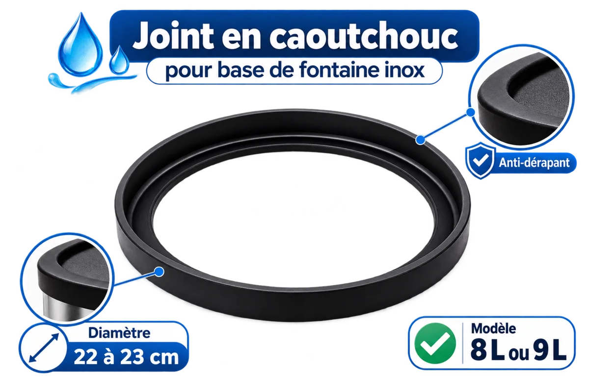 Joint en caoutchouc pour base de fontaine inox 8 ou 9 litres